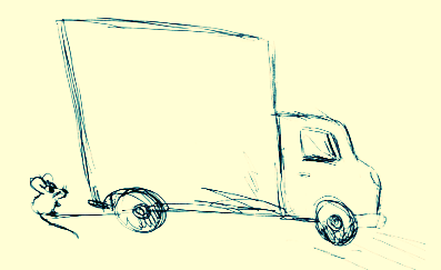 Maus mit LKW